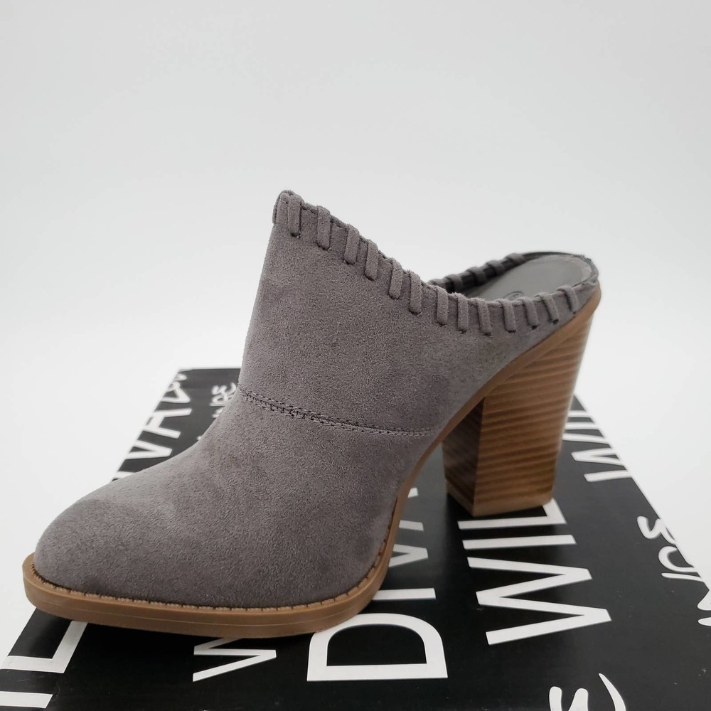 Pointy Toe Stitched Border Chunky Heel Mule - Picture 7 of 10